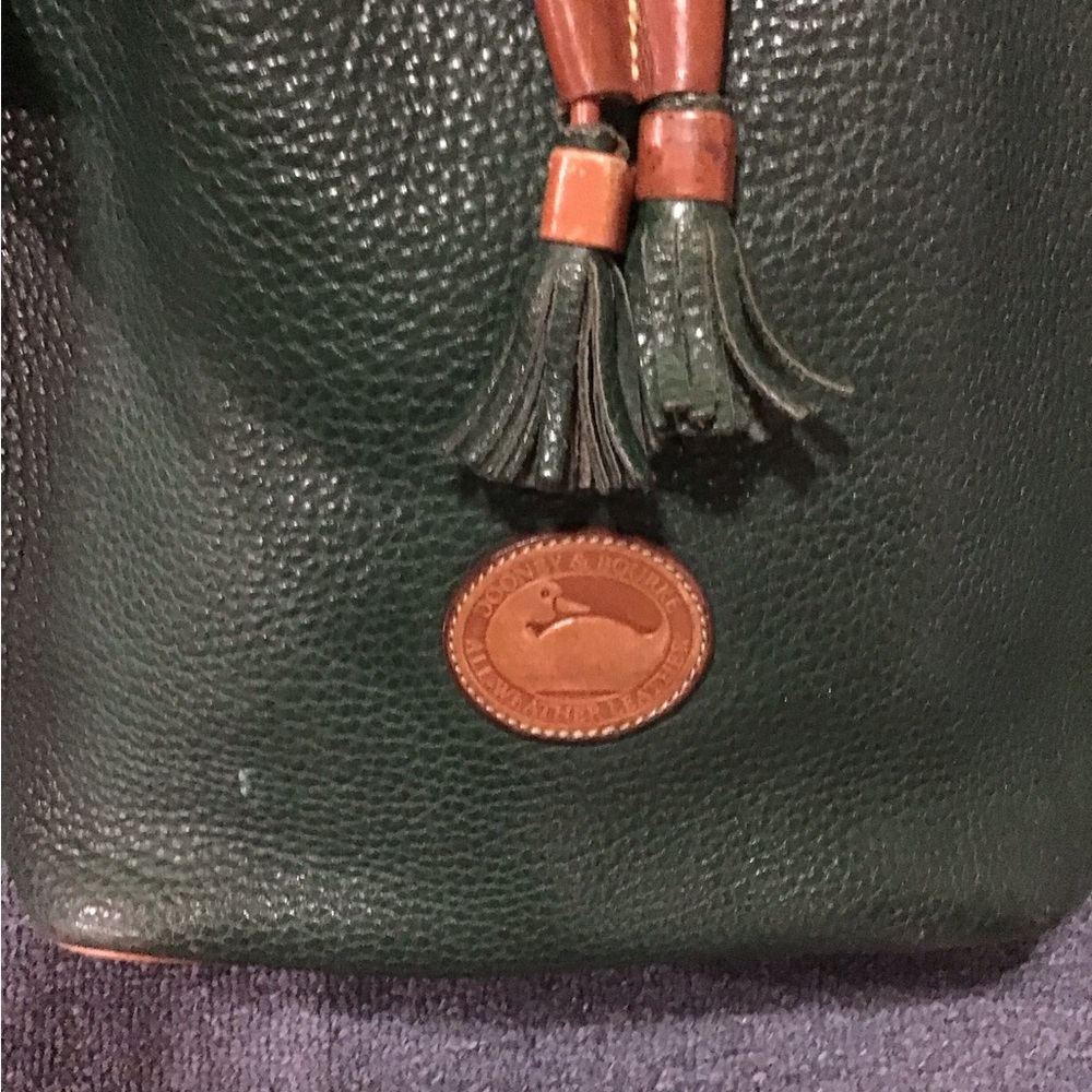 DOONEY & BOURKE VINTAGE GREEN LEATHER BUCKET BAG GUC LARGE SZ - Picture 5 of 7